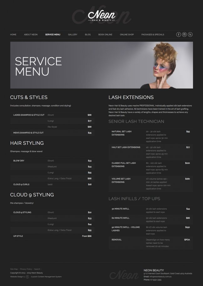 Portfolio Neon Beauty Service